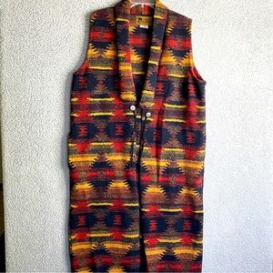 Bear Ridge Long Line Cardigan Vest Jacket Womens XXL US Made Winter Snow Vtg